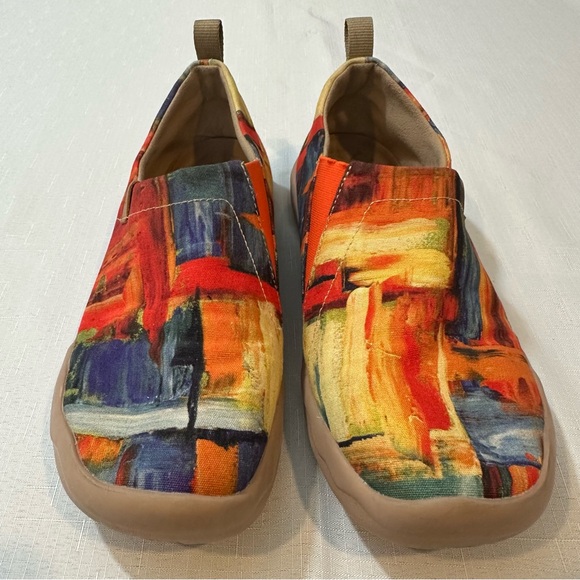 UIN Slip On Sneakers Women’s US 9 EU 41 Colorful Abstract Print Shoes - Picture 3 of 11